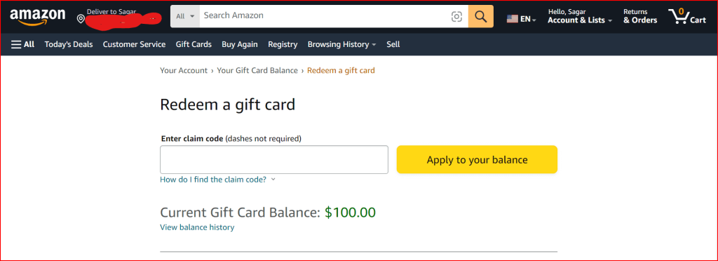 redeem amazon gift card