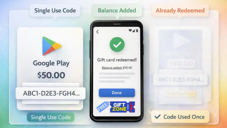 single use google play gift card process