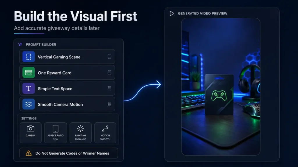 Gemini prompt workflow for a gaming giveaway video